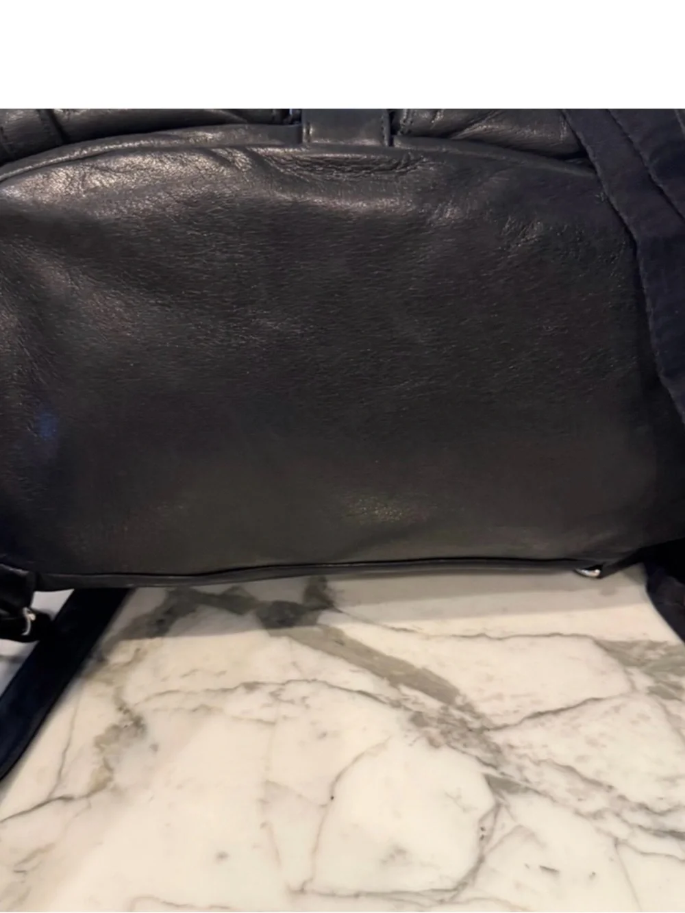 Prada Black Soft Calfskin Leather Drawstring Backpack w/ Dual Pockets - Picture 3 of 7